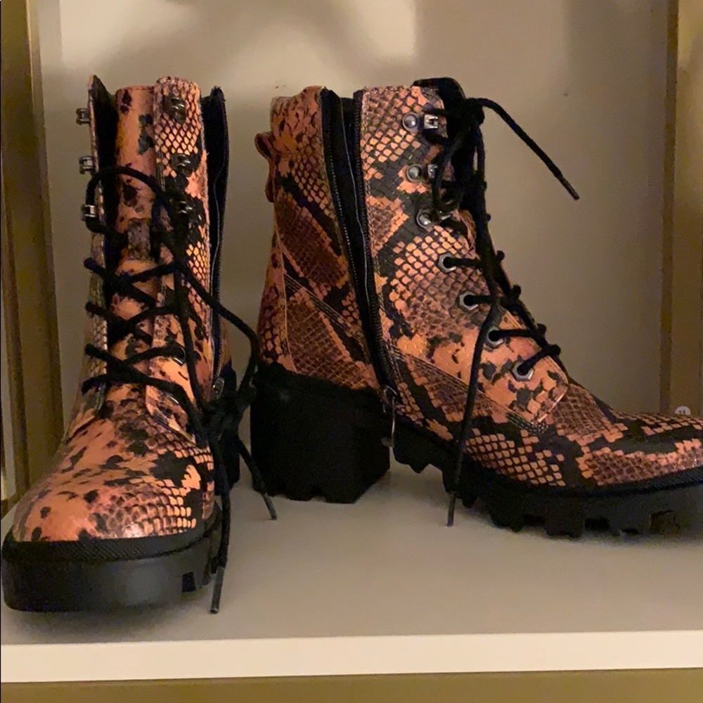 NWOT Madden Girl snakeskin boots